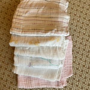 6 Aden + Anais muslin swaddle blankets